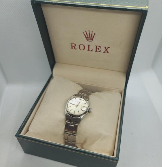 ROLEX Oyster Perpetual Date 24mm Women's Watch Stainless Steel Silve - Picture 2 of 15